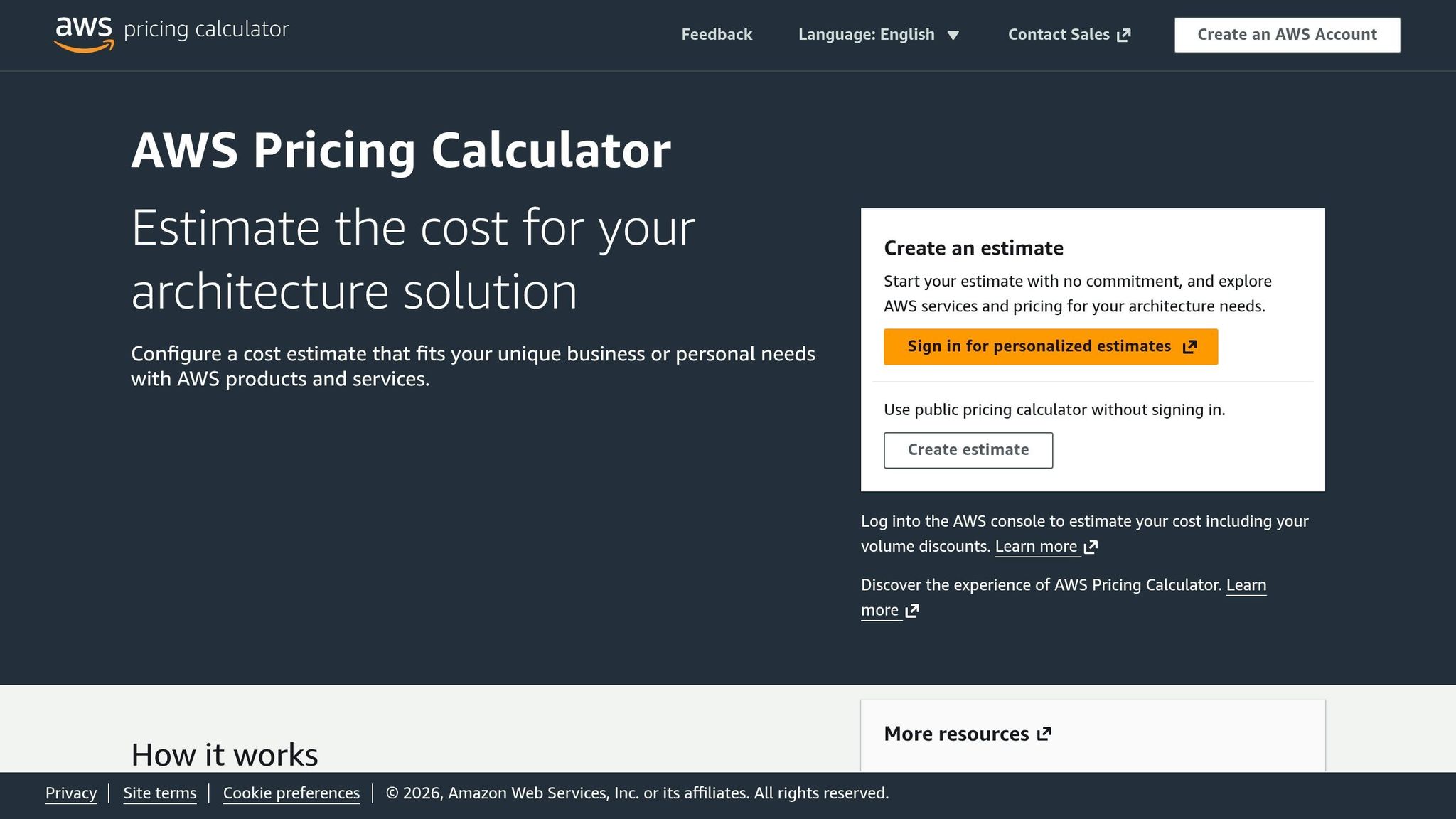 AWS Pricing Calculator