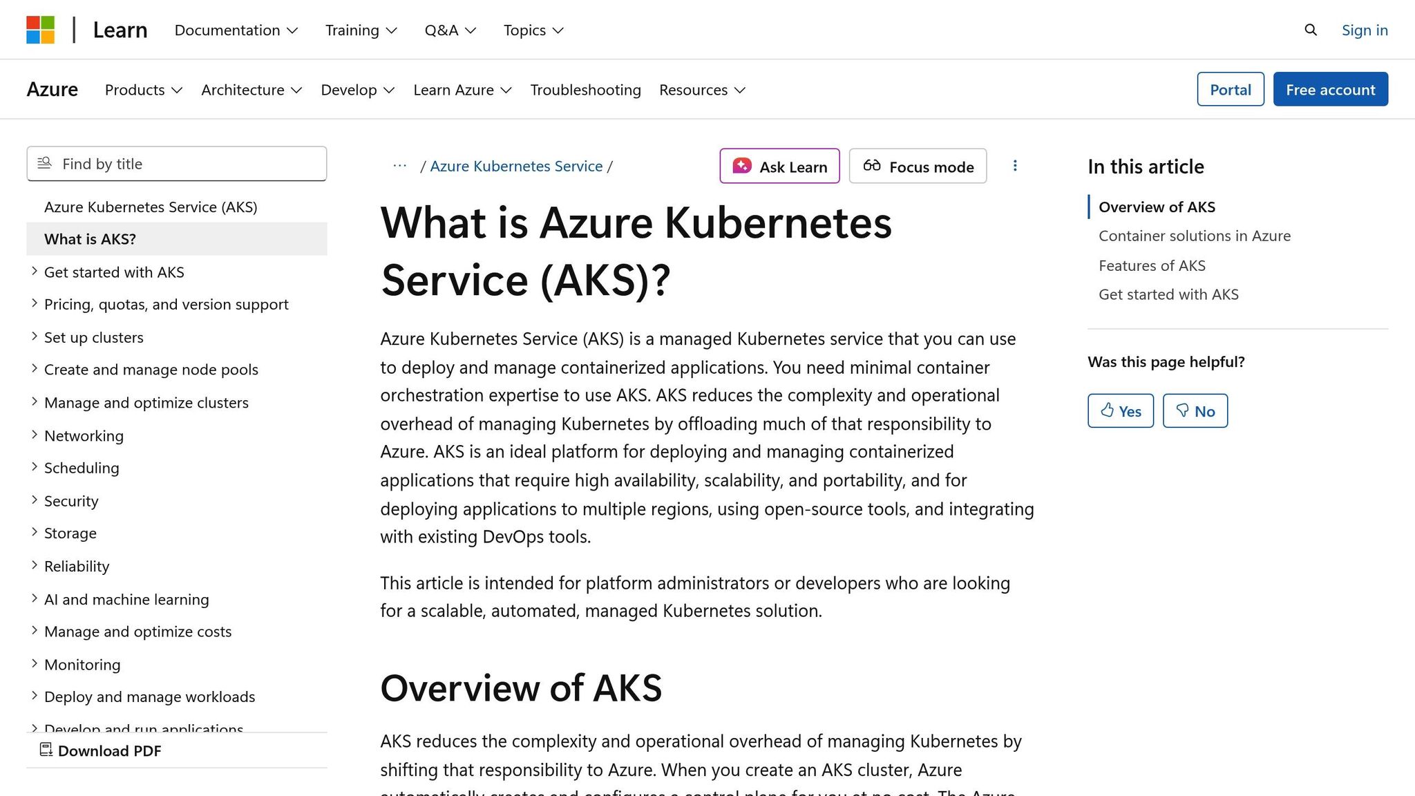 Azure Kubernetes Service