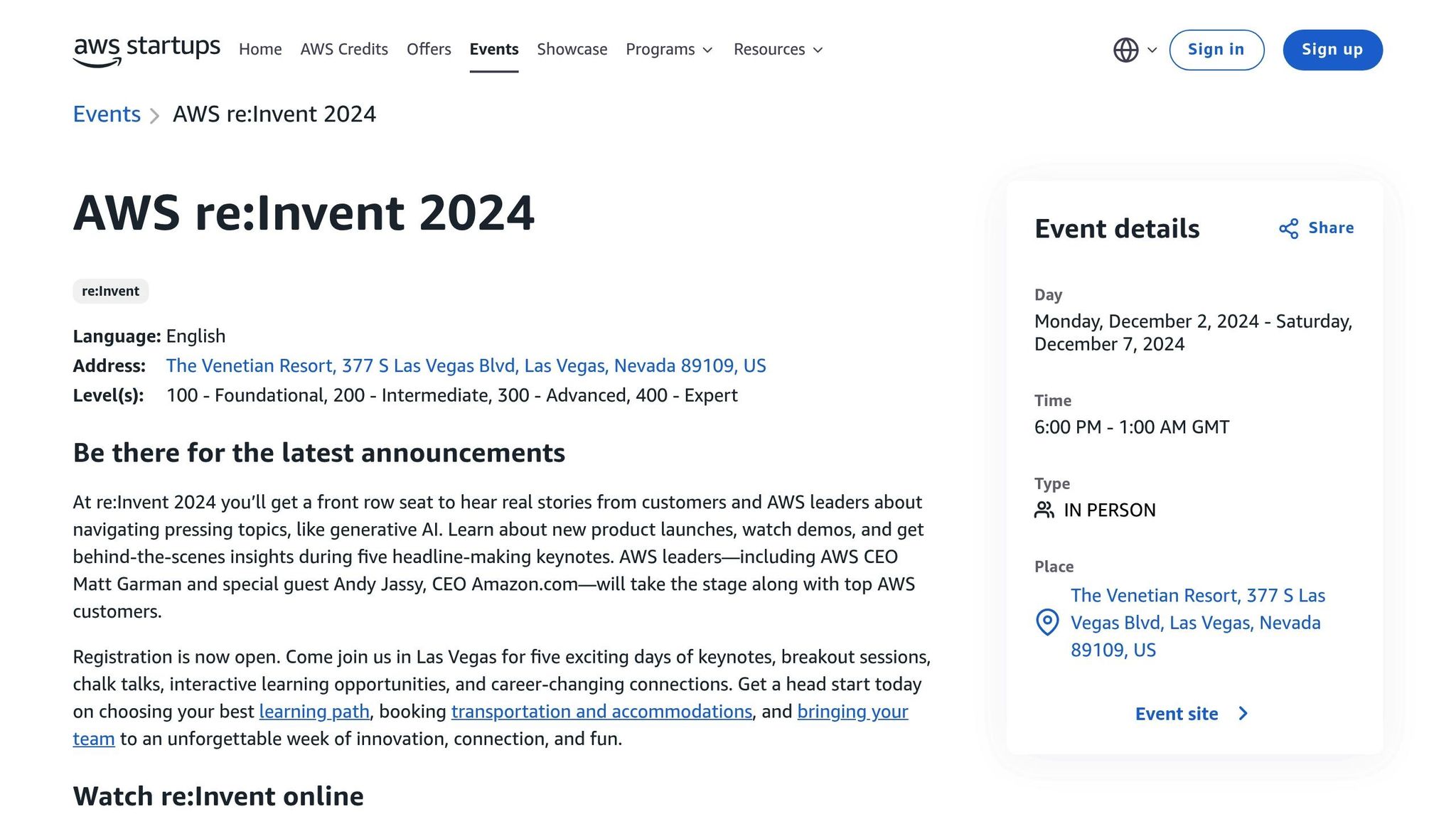 AWS re:Invent 2024